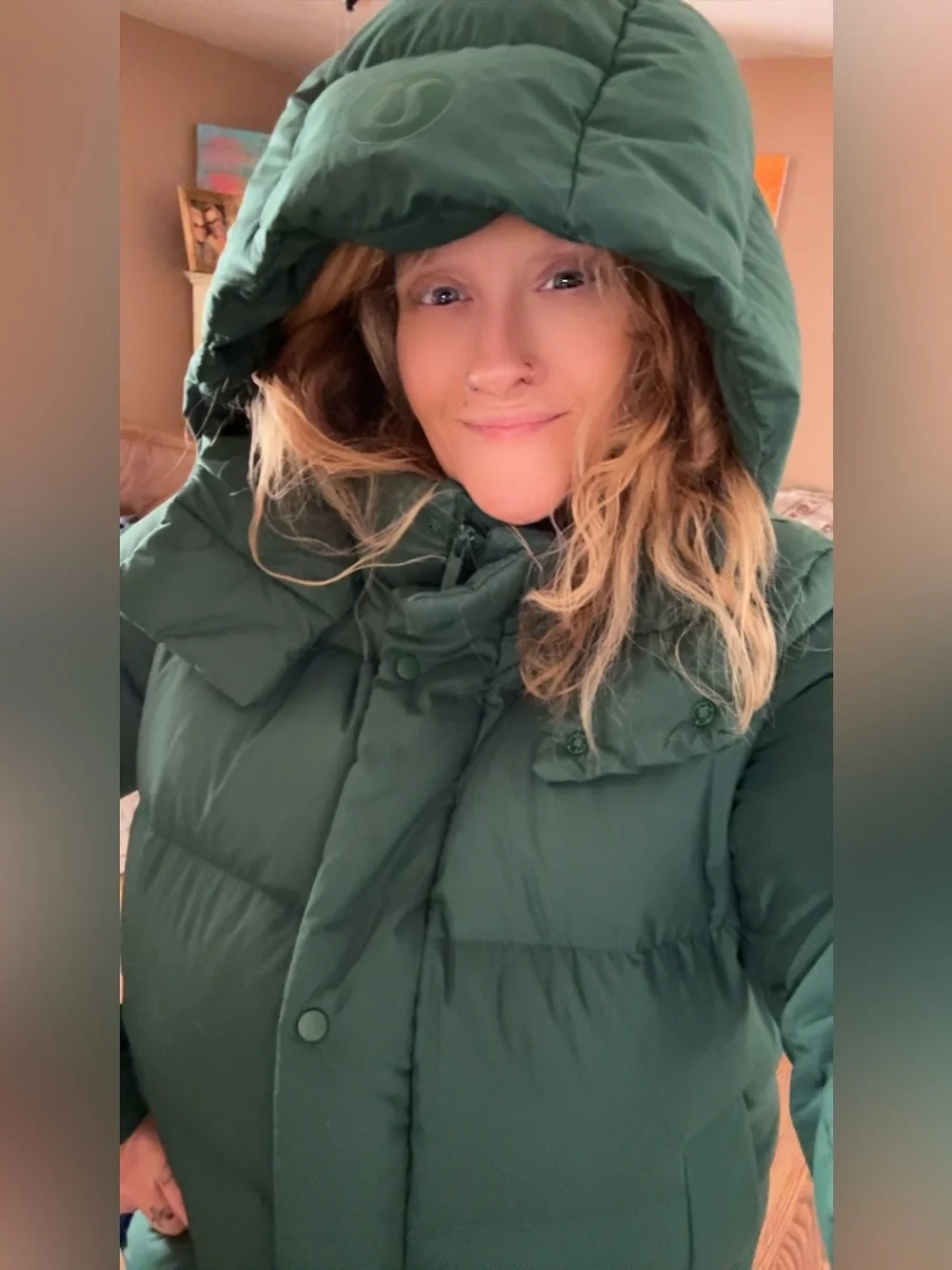 lululemon Women’s Wunder Puff hooded Jacket green L 600 Fill. - Picture 8 of 9